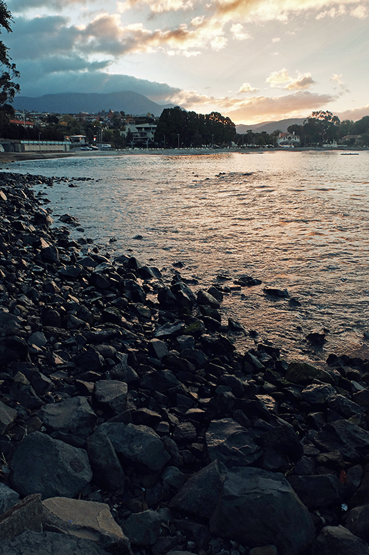 The water runs ashore gently at this point further round Little Sandy Bay.
