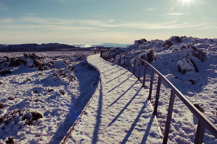The walkway which people would usually use to get around the summit.