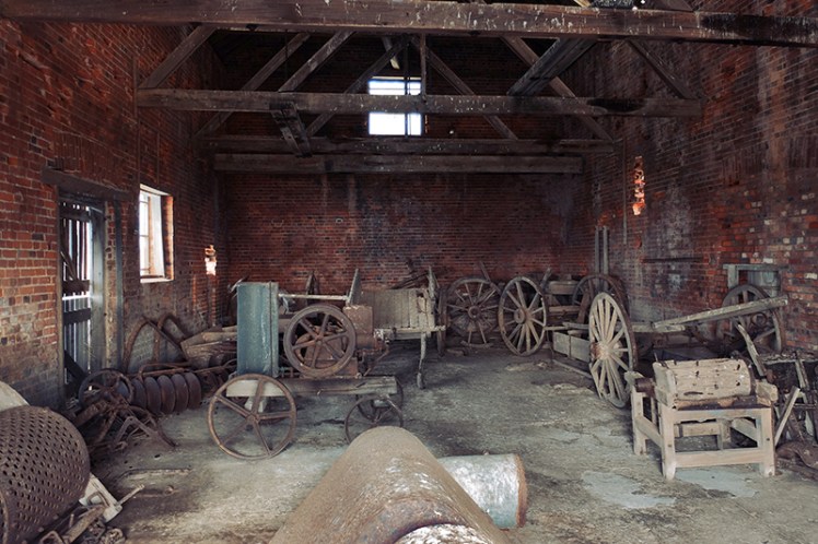 Inside the Convict barn which houses numerous artefacts from a bygone era of colonialism. 