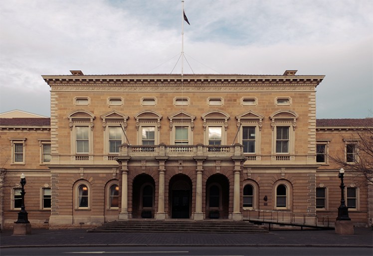 Onwards to the Hobart Town Hall (3) which is the seat of the City of Hobart local government area, hosting council meetings as well as acting as public auditorium that can be hired from the council. It is also open to periodic public tours, featuring its ornate Victorian auditorium and the Town Hall organ which has been in use since 1870