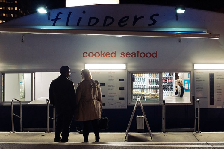 Flippers Fish Punt (8) is one of a number of floating barges within Constitution Dock where you can get good value delicious fresh fish.