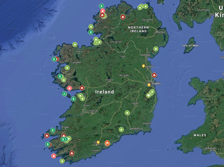 Ireland Trip map
